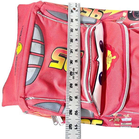 Disney Pixar Cars Lightning McQueen Rolling Mini Backpack Luggage Travel Kids - Picture 14 of 14